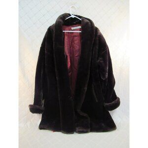 Donnybrook Faux Fur Brown Coat Small Vintage Teddy Bear Swing Coat Warm Plush